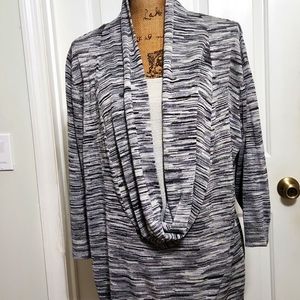 New Directions Glittery soft Black, gray and white , attached tank size 2X Plus